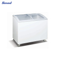 Smad Hot Sale Low Voltage Curved Glass Door Display Freezer